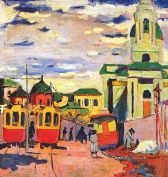 モスクワの街路 1910 年 アリスタルフ・ヴァシレーヴィチ・レントゥロフ Oil Paintings